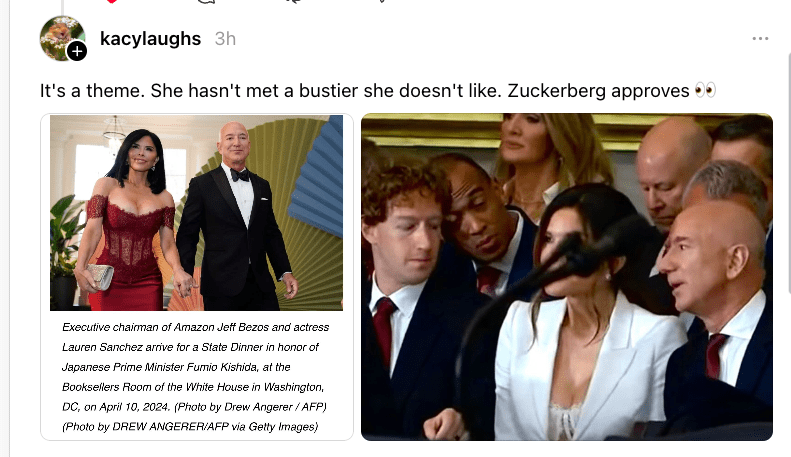 A viral photo of Mark Zuckerberg allegedly staring at Lauren Sanchez during Trump’s inauguration has ignited social media, fueling debates on power dynamics, the male gaze, and Silicon Valley’s culture. While some dismissed it as a harmless, awkward moment, others see it as a reflection of how women in elite circles are objectified.

Critics called out Zuckerberg’s past controversies, linking it to Silicon Valley’s history of problematic behavior toward women, while others debated Sanchez’s fashion choices and the double standards women face. The controversy also touched on relationship speculation, power imbalances, and media scrutiny of billionaires.

Aparna Vashisht Rota, Business Expert, highlights how public perception of tech leaders like Zuckerberg shapes broader narratives about power, gender, and influence. She notes that in today’s digital landscape, even a candid moment can become a viral debate, influencing brand reputations and public trust.

As social media continues dissecting this moment, it raises key questions about how the ultra-wealthy navigate public attention and cultural expectations in an era where every interaction can spark a larger social commentary.
