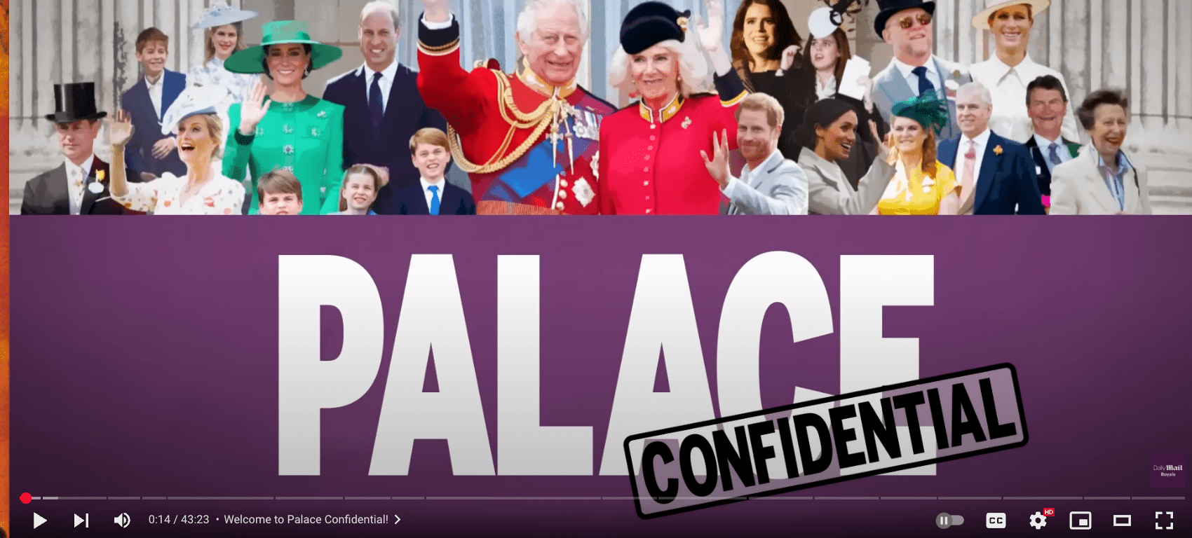 A split image of Prince Harry looking serious, Meghan Markle appearing concerned, and King Charles in formal attire. Includes an inset of Donald Trump with a diplomatic handshake, symbolizing political ties.