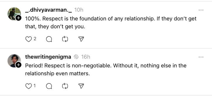 A heartfelt message about the importance of respect in relationships, emphasizing trust, loyalty, and communication as essential foundations.