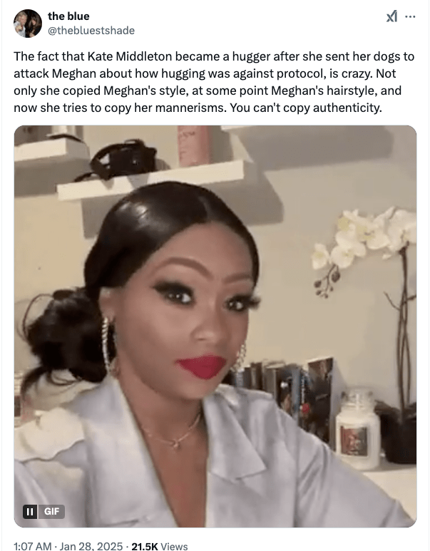 A thoughtful analysis piece examining how social media discusses and interprets royal family members' public behaviors, focusing on recent discussions about Catherine, Princess of Wales, and public displays of affection