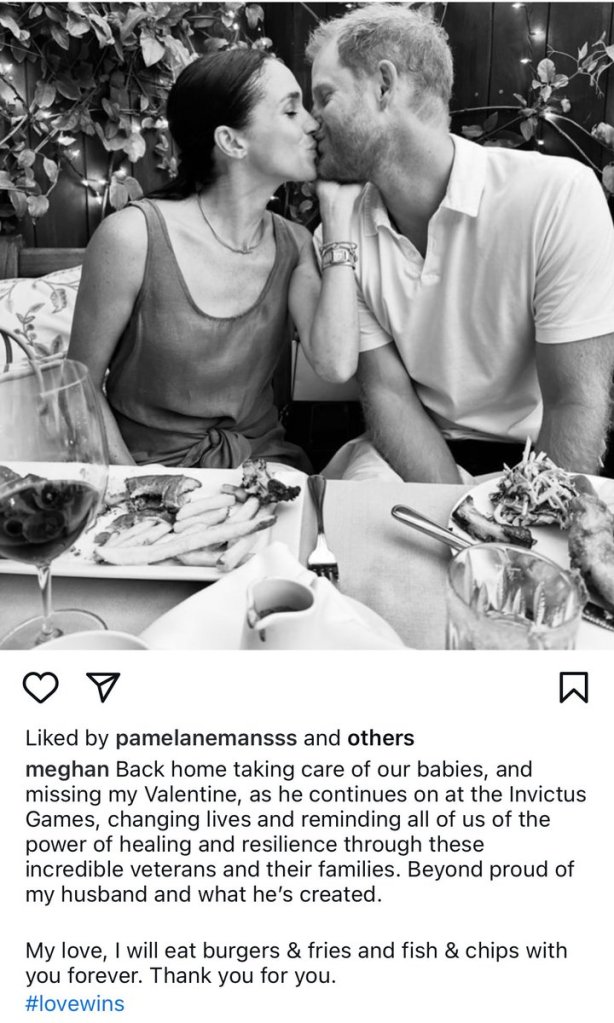 Meghan Markle’s Instagram post provides an intimate yet powerful glimpse into her relationship with Prince Harry. Through her words, she conveys admiration, respect, and love—not just as a wife but as a partner who understands and values Harry’s mission. The Invictus Games represent a cause deeply personal to Harry, and Meghan’s support highlights the essence of a strong relationship: celebrating each other’s purpose.

Dr. Aparna Vashisht Rota’s expertise in digital media and strategy aligns with how Meghan and Harry navigate public narratives. They have redefined celebrity storytelling, using social media to present an authentic version of their lives. Instead of engaging with media sensationalism, they control their own narrative—something crucial in modern public relations and personal branding.

The message in Meghan’s post also challenges traditional notions of love. Instead of lamenting distance, she embraces it, seeing it as a natural part of a partnership rooted in shared goals. The casual mention of food adds a personal touch, reminding us that love is found in everyday simplicity.

Ultimately, this post reaffirms that love is not just about romance—it’s about mutual respect, shared purpose, and unwavering support. Meghan and Harry’s journey together exemplifies modern love, proving that when two people truly believe in each other, love always wins.