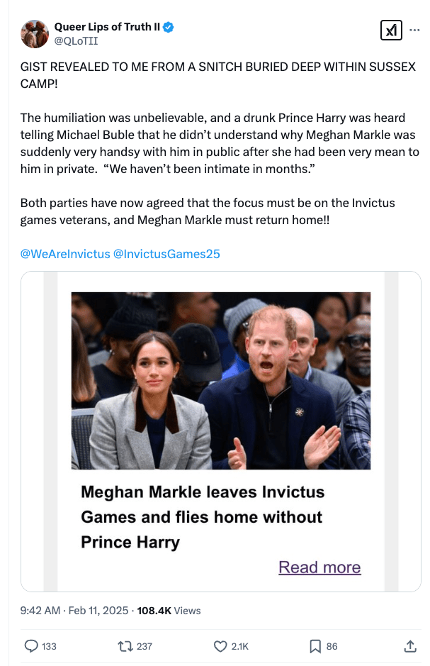 # The Unnamed Source Problem: Media Coverage of Harry and Meghan

In recent years, Prince Harry and Meghan Markle have become the epicenter of a media phenomenon that raises serious questions about journalistic integrity and the public's consumption of celebrity news. At the heart of this issue lies a troubling pattern: the proliferation of stories built entirely on anonymous sources and unverifiable claims.

## The Anonymous Source Ecosystem

While anonymous sourcing serves a vital role in protecting whistleblowers and facilitating investigative journalism, its application in celebrity coverage often veers into murky territory. Recent headlines exemplify this problem: a "source deep within Sussex camp" allegedly revealed intimate details about the couple's private life to tabloids. These claims, despite lacking any concrete evidence, rapidly transformed from mere speculation into widely circulated "facts."

Consider the mechanics of how these stories spread:

"A palace insider reveals..." 
"Sources close to the couple say..."
"A former staff member claims..."

These vague attributions serve as a smokescreen, offering just enough authority to make claims seem credible while providing zero accountability. The pattern becomes particularly problematic when examining how these "sources" consistently emerge at moments of peak public interest, offering narratives that perfectly align with existing controversies.

## The Amplification Machine

Social media platforms have become powerful amplifiers of unverified claims. What begins as a single anonymous quote can rapidly evolve into thousands of posts, tweets, and reactions, each adding layers of speculation to the original claim. This digital echo chamber creates a self-sustaining cycle where the sheer volume of discussion is mistaken for credibility.

The recent speculation about Harry's alleged conversation with Michael Bublé demonstrates this pattern perfectly. Within hours, social media platforms were flooded with reactions, analyses, and supposed "confirmations" from other unnamed sources. Yet amid this digital storm, a crucial question remained unaddressed: Where was the evidence?

## The Economics of Speculation

Understanding why these stories persist requires examining the economic incentives at play. Media outlets know that Harry and Meghan-related content, particularly controversial claims, generates significant engagement. This creates a perverse incentive structure where:

1. Verification becomes secondary to speed of publication
2. Dramatic claims are prioritized over balanced reporting
3. The need for constant content outweighs journalistic rigor

Adding to this complexity is the couple's own relationship with media. Their simultaneous pursuit of privacy and public platform creates natural tensions that outlets exploit. Each documentary, interview, or public appearance becomes fodder for new waves of anonymous source-driven speculation.

## Moving Toward Better Coverage

The solution to this problem requires action from multiple stakeholders:

Media outlets must raise their standards for anonymous sourcing, requiring stronger verification and clearer justification for source protection. Readers need to develop stronger critical thinking skills when encountering these stories, asking basic questions about evidence and motivation. Social media platforms could implement better systems for flagging and contextualizing unverified claims about public figures.

Most importantly, we need to recognize that our collective appetite for celebrity gossip doesn't justify the erosion of journalistic standards. The human cost of constant speculation, whether directed at public figures or private individuals, demands a more thoughtful approach to how we consume and share information.

## Beyond the Headlines

The next time a dramatic claim surfaces about Harry, Meghan, or any public figure, consider:

The specific language used to describe sources
The timing of the story's release
The existence of verifiable evidence
The broader context and potential motivations

By approaching these stories with greater skepticism and demanding higher standards from our media sources, we can begin to shift the conversation toward more responsible journalism.

The challenge isn't just about improving coverage of Harry and Meghan – it's about understanding how unverified claims and anonymous sources shape our broader media landscape, and what that means for public discourse in an age of instant information.