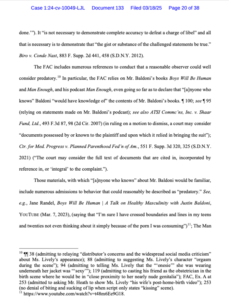 Ryan Reynolds files a motion to dismiss Justin Baldoni’s defamation lawsuit.